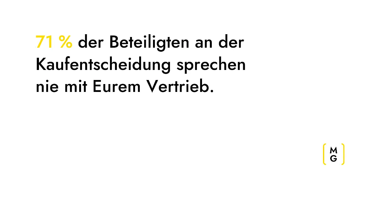 71 % der Beteiligten an der Kaufentscheidung sprechen nie mit Eurem Vertrieb.